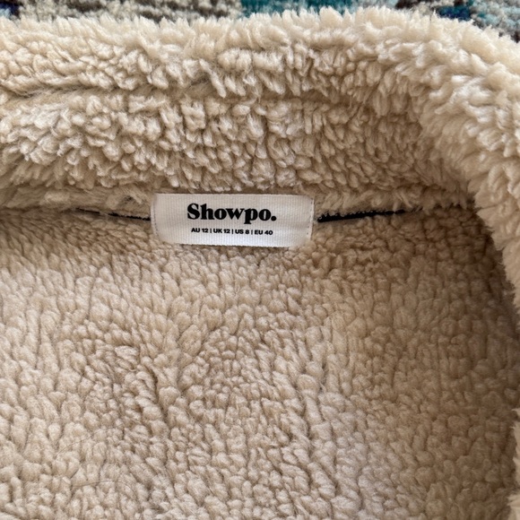 Showpo Cream Shearling faux leather Jacket size 8 - Picture 2 of 10
